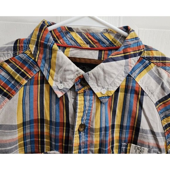 RARE Harley Davidson Colorful Striped Plaid Long Sleeve Button Up Shirt Size M - Picture 2 of 14